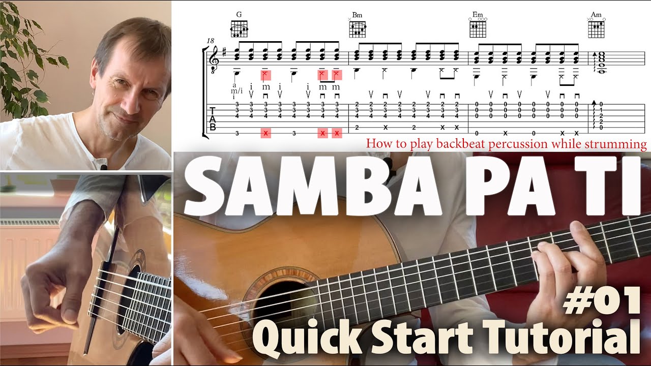Samba Pa Ti 😎 guitar tab tutorial QUICK START lesson #01
