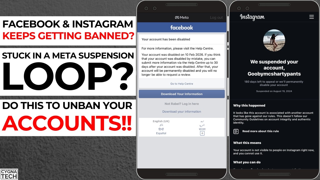 🔄 Stuck in a Meta Suspension Loop? How to Appeal When BOTH Facebook & Instagram Accounts Are Banned