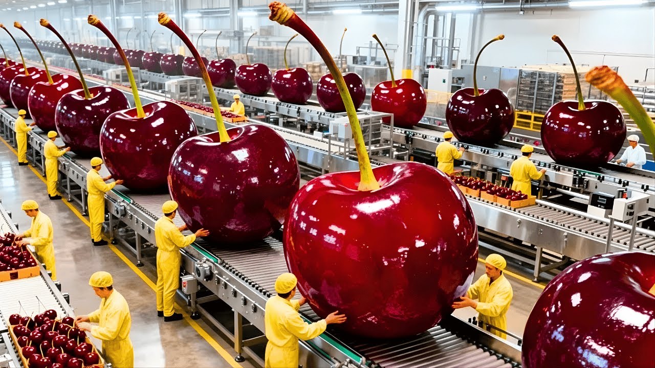 Inside a High-Speed Dried Cherry Plant: Cherries In, Chewy Snacks Out (Full Process)