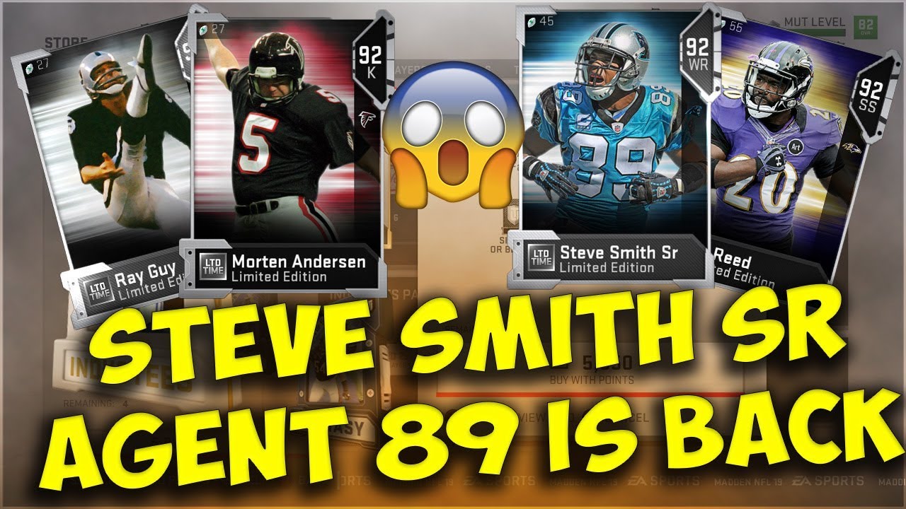 Steve Smith Sr  ! 4 Limited Time Legends Ed Reed, Ray Guy, Morton Anderson! Madden 19 Ultimate Team