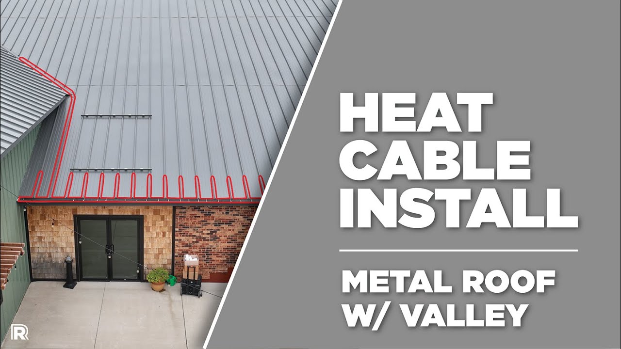 Commercial metal roof ice dam prevention with heat tape