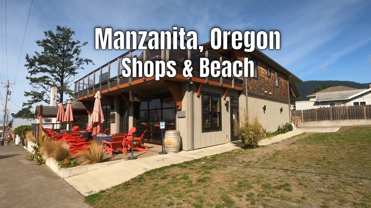 Manzanita, Oregon Walk (Downtown, Shops, Beach) 4k