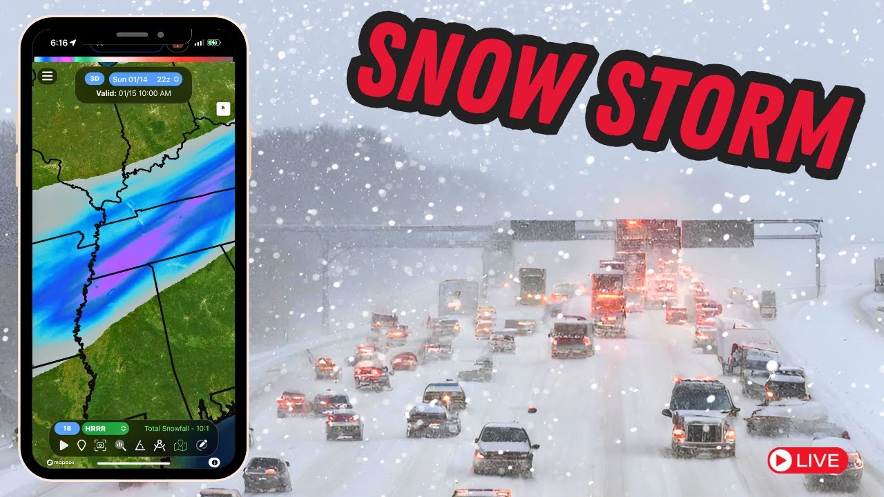 🟥 LIVE Dangerous Travel - SNOW STORM - Memphis to Nashville Storm Chaser❄️