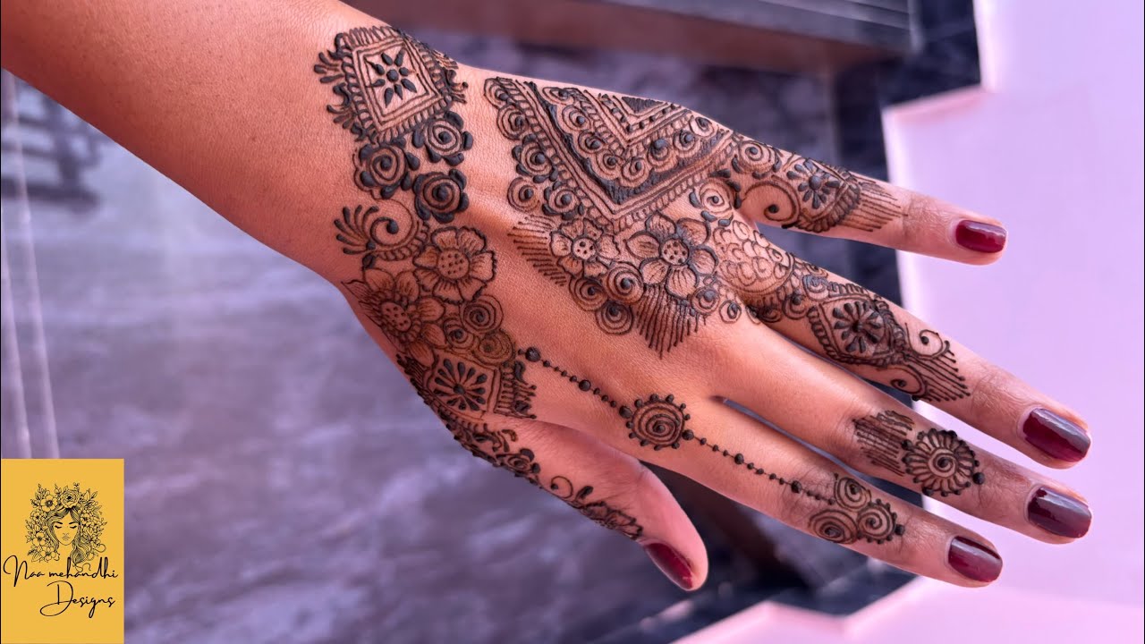 Simple back hand mehandi design # Back hand # Naa mehandi designs 