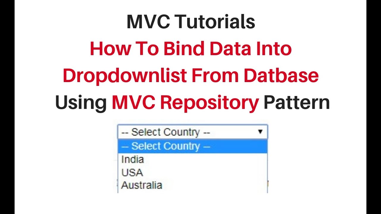 how to bind dropdownlist from database in mvc repository pattern