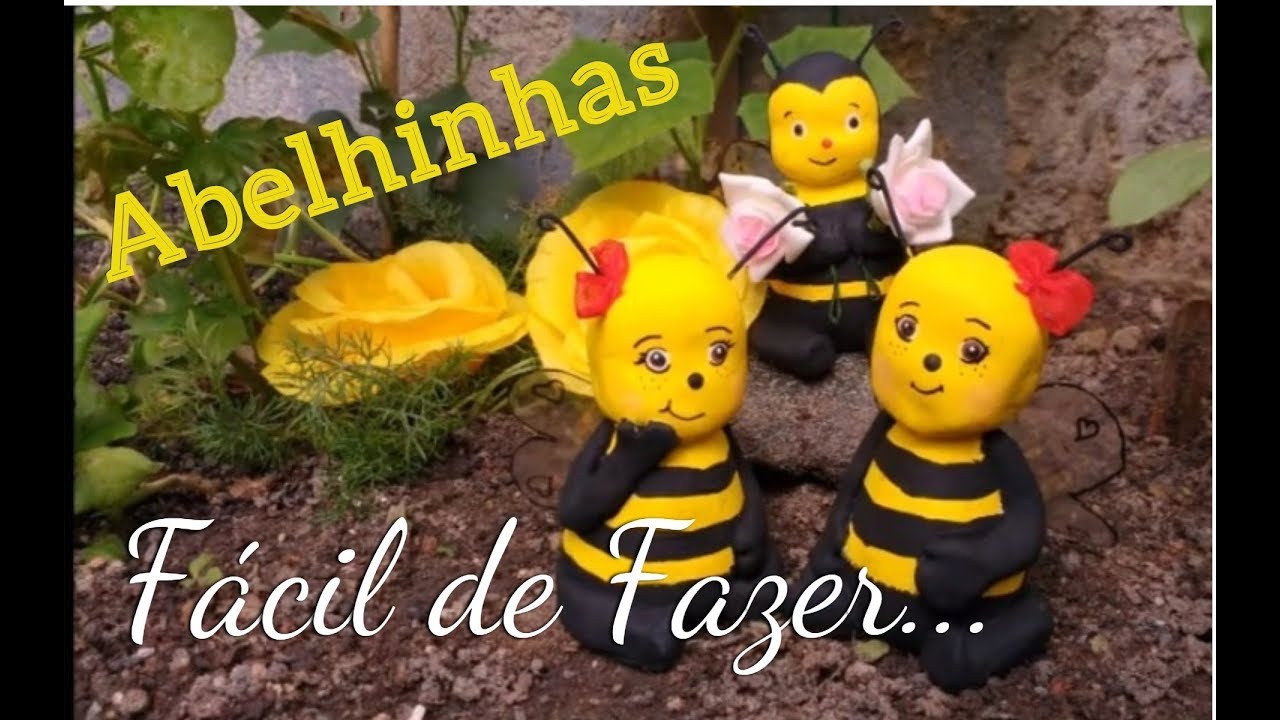 DIY- RECICLE SEMPRE ! Como Fazer Abelhinhas para Jardins (cimento).