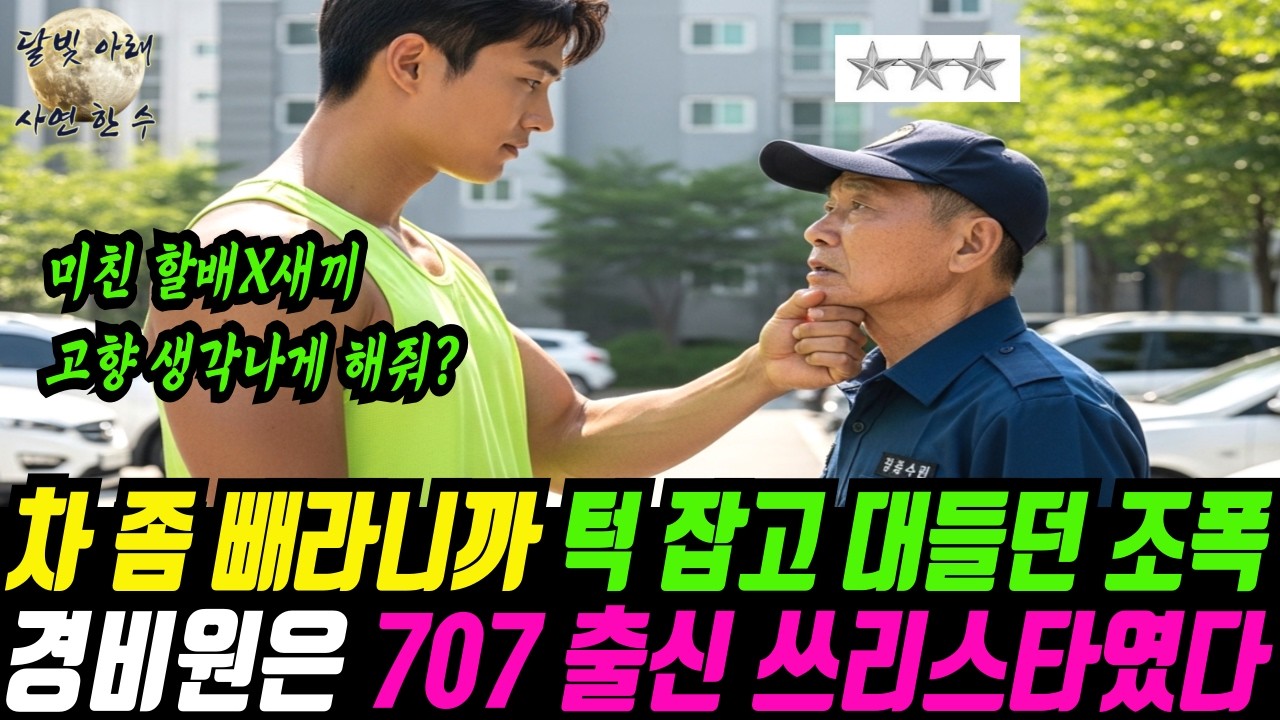 특수부대 출신 쓰리스타 사령관이었던 할아버지 경비원에게 대들던 조폭, 전화 한 통에 달려온 별 13개를 보고 경악하는데