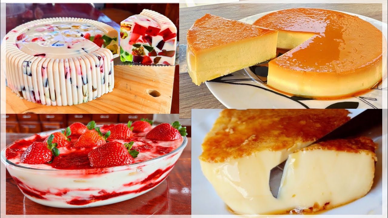 Los mejores 4 postres fáciles y deliciosos SIN HORNO! 