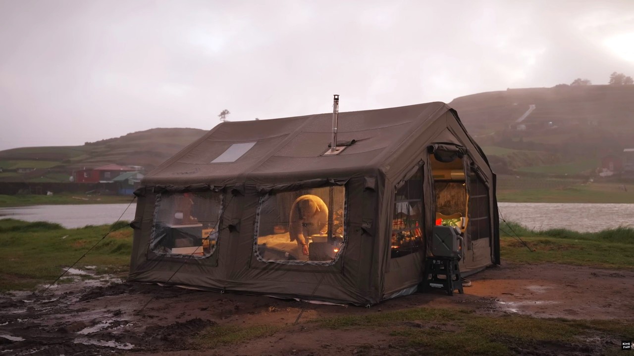 COLDEST CAMP SITE IN THE PHILIPPINES, COLD, FOGGY, WINDY, RAINY CAMPING, LAKE TABEO