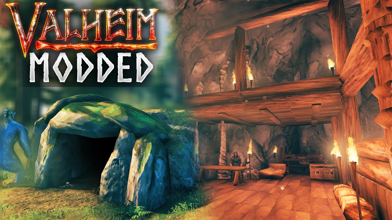 BUILDING IN A TROLL CAVE! Modded Valheim EP1