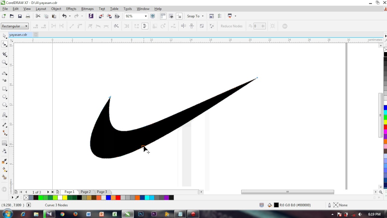 cara membuat logo nike dengan corel draw