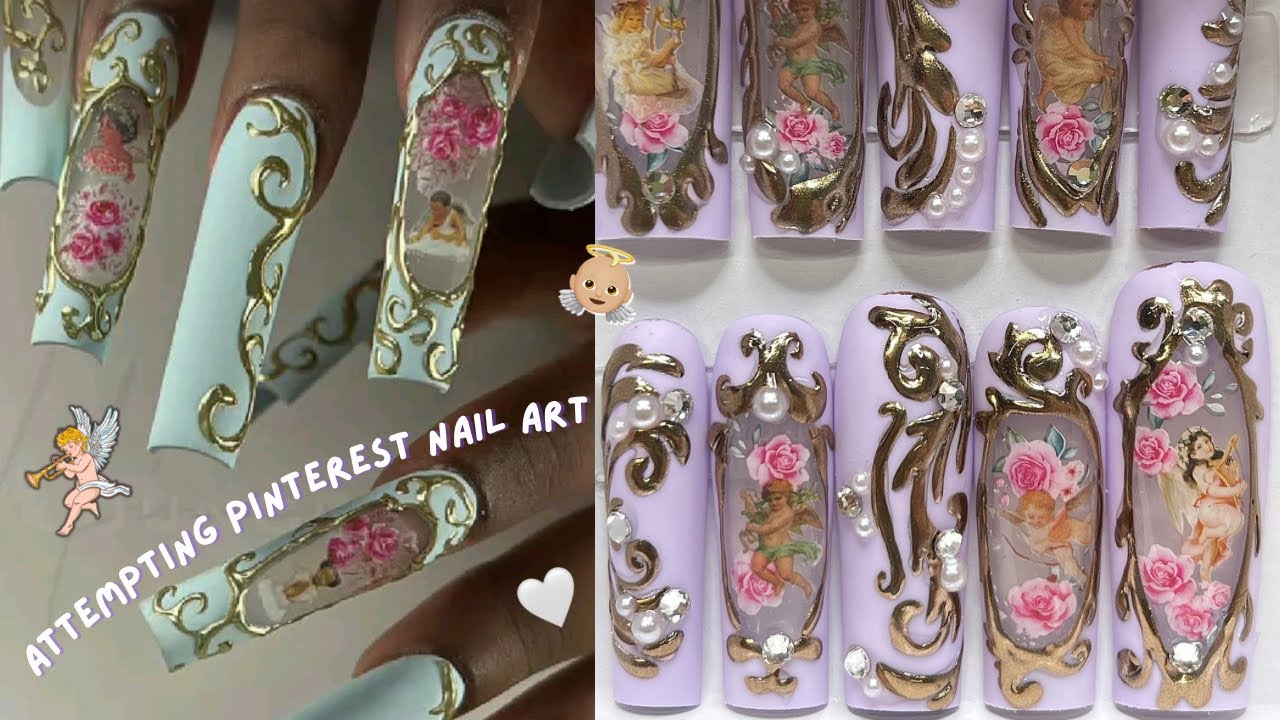 ATTEMPTING PINTEREST NAIL ART! HOW TO MAKE PRESS ON NAILS FOR BEGINNERS!