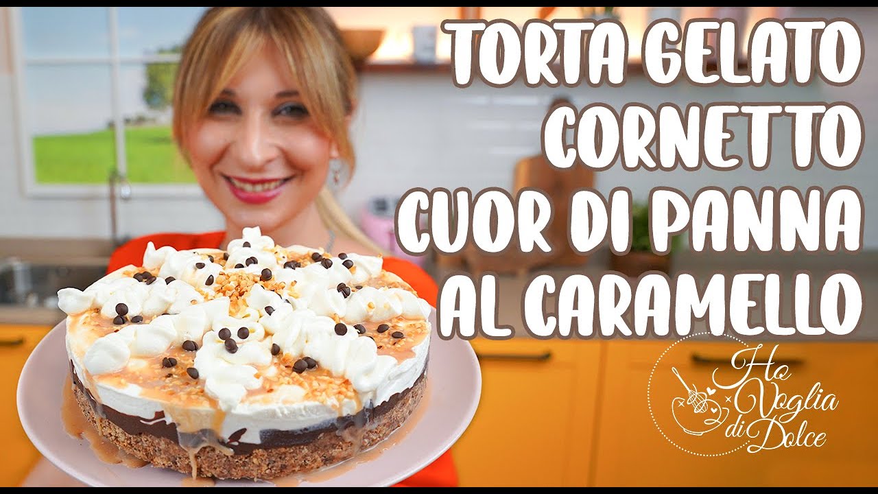 TORTA CORNETTO CUOR DI PANNA AL CARAMELLO ricetta HO VOGLIA DI DOLCE