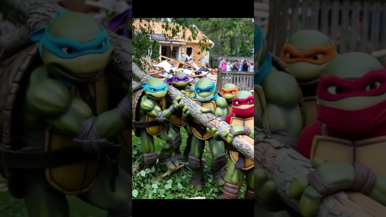 Ninja Turtles in the Village   