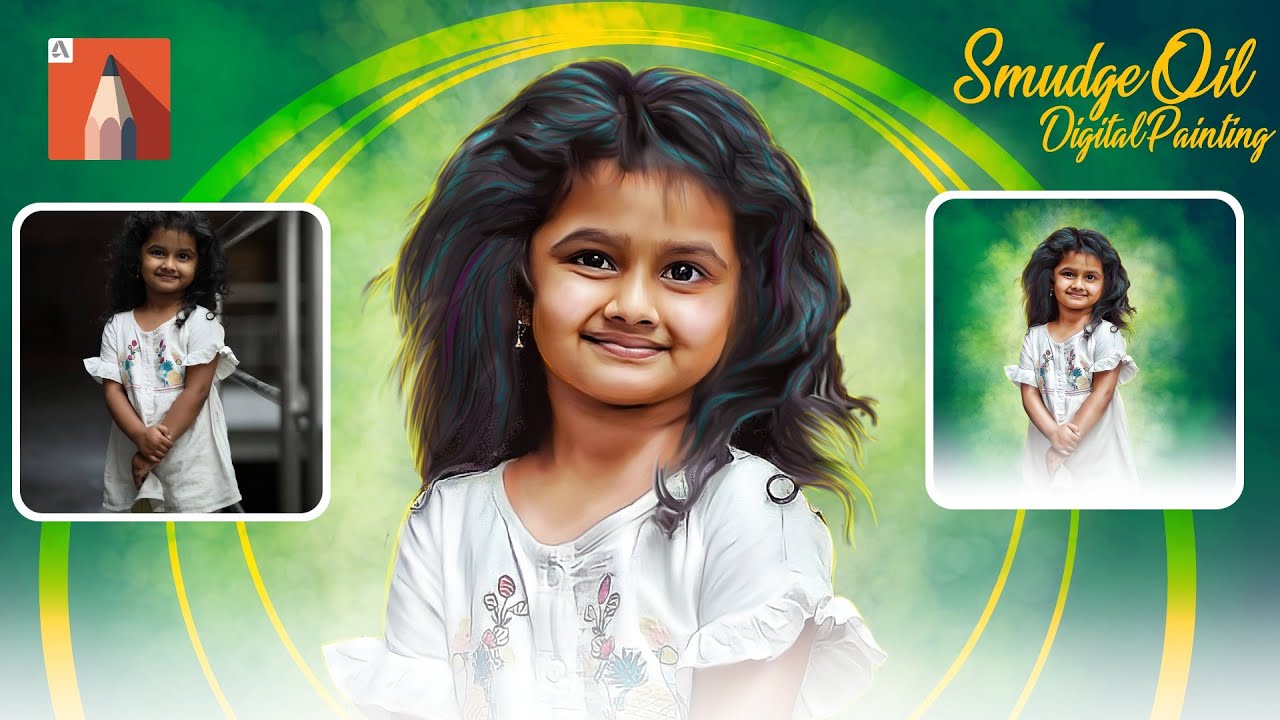 Digital smudge oil painting using Autodesk SketchBook in Mobile | Telugu | Suresh Fruite