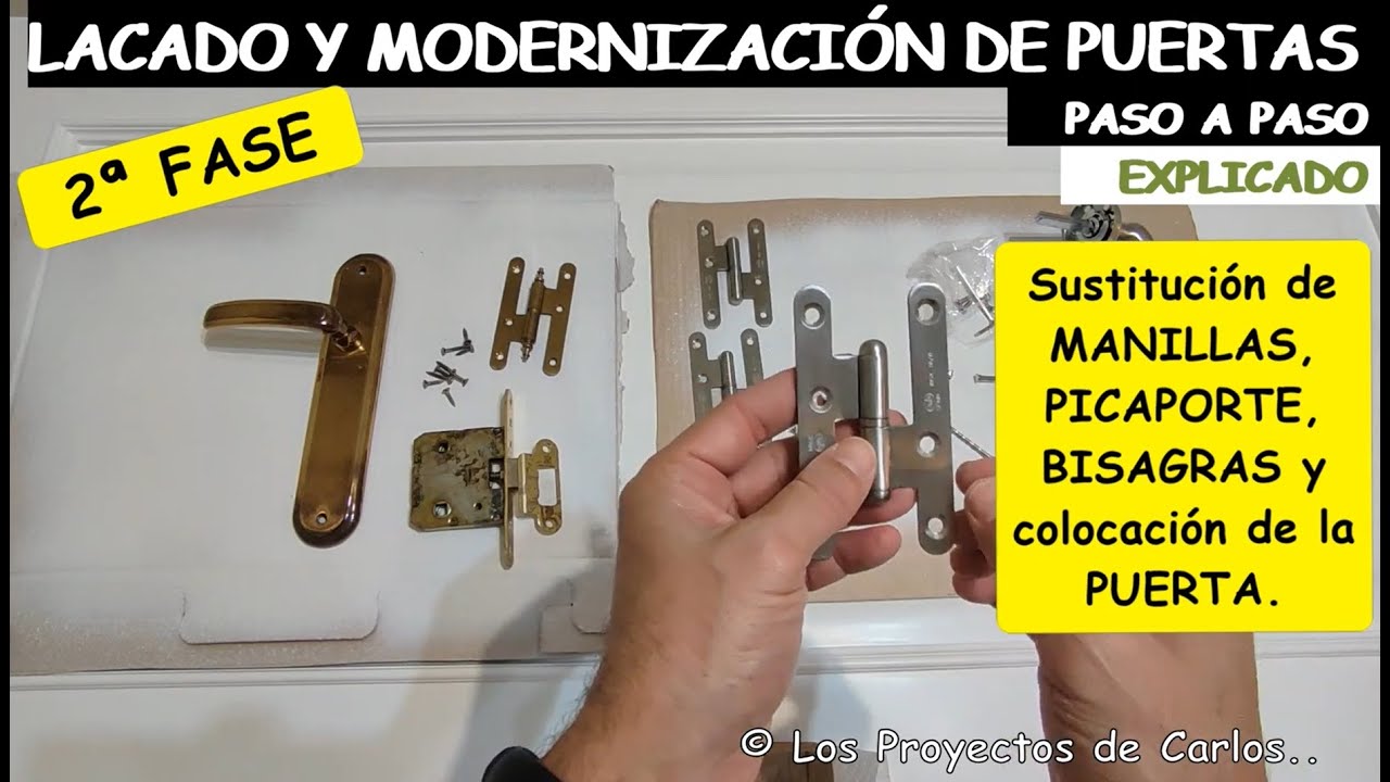 🛠🧹Cambiar/Renovar MANILLAS, PICAPORTE y BISAGRAS en Puertas Lacadas en Blanco. Trucos fijación buena