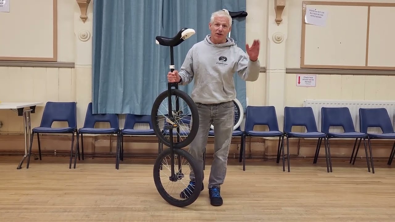 Mounting a two wheel unicycle