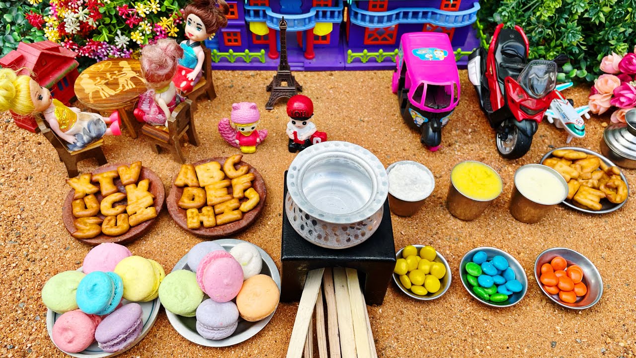 Miniature ABC Biscuits Chocolate Cake | Mini Chocolate Cake | Multi Colour Macarons Cake | Miniature