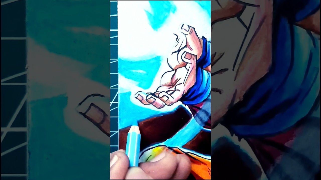drawing Goku Ssj4 final kamehameha 🥶🥵 
