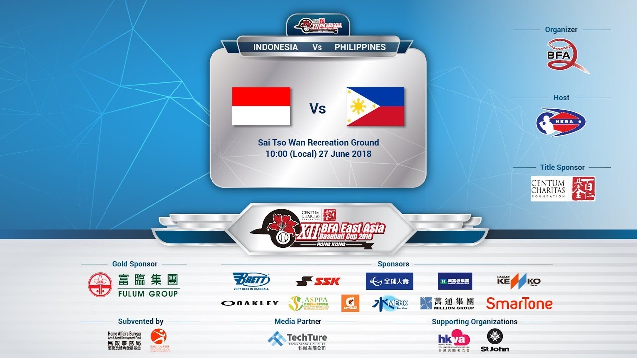 XII BFA East Asia Baseball Cup 2018 - Philippines vs Indonesia (Live01)
