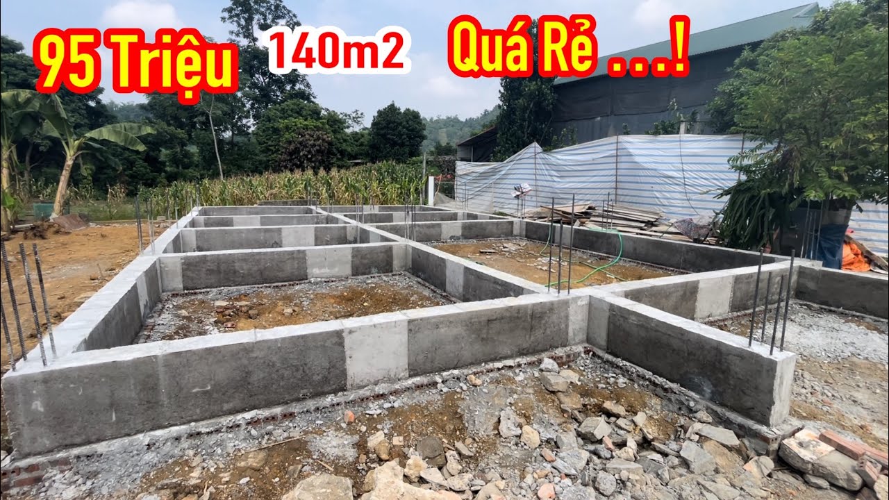 95 Triệu Hoàn thiện. Móng mẫu nhà mái thái 140 m2. Đầy đủ công năng sử dụng