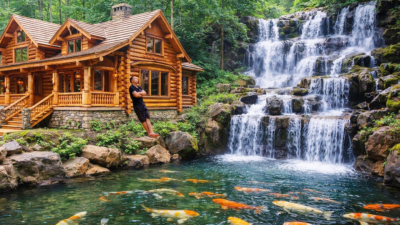 Massive Log Cabin Build From Scratch | My Biggest Wooden House Ever Completed