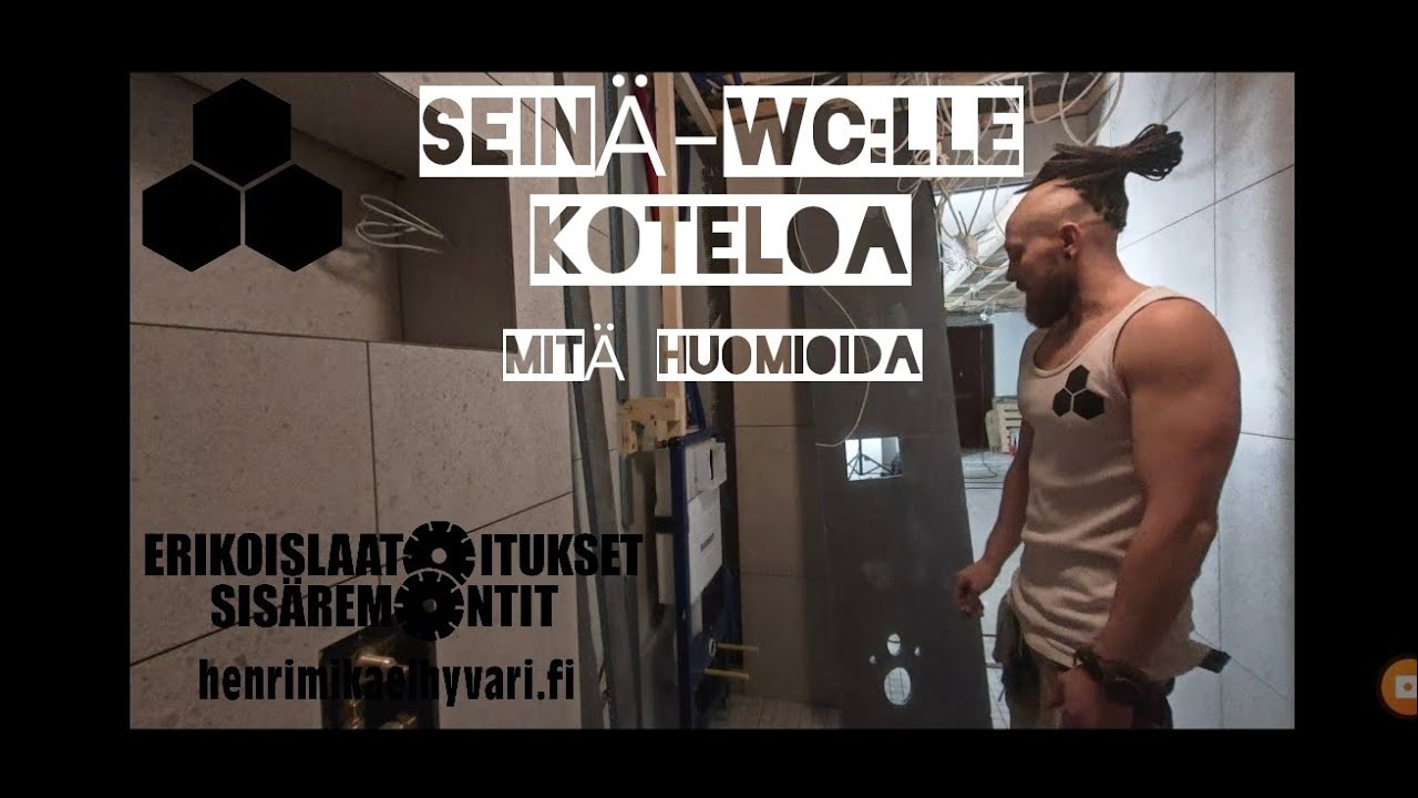 Seinä- WC:n kotelointi Wedillä. Covering wall-mounted toilet using WEDI