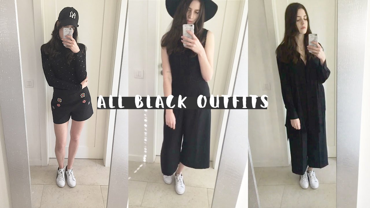 3 ALL BLACK OUTFITS + WHITE SHOES&hearts;