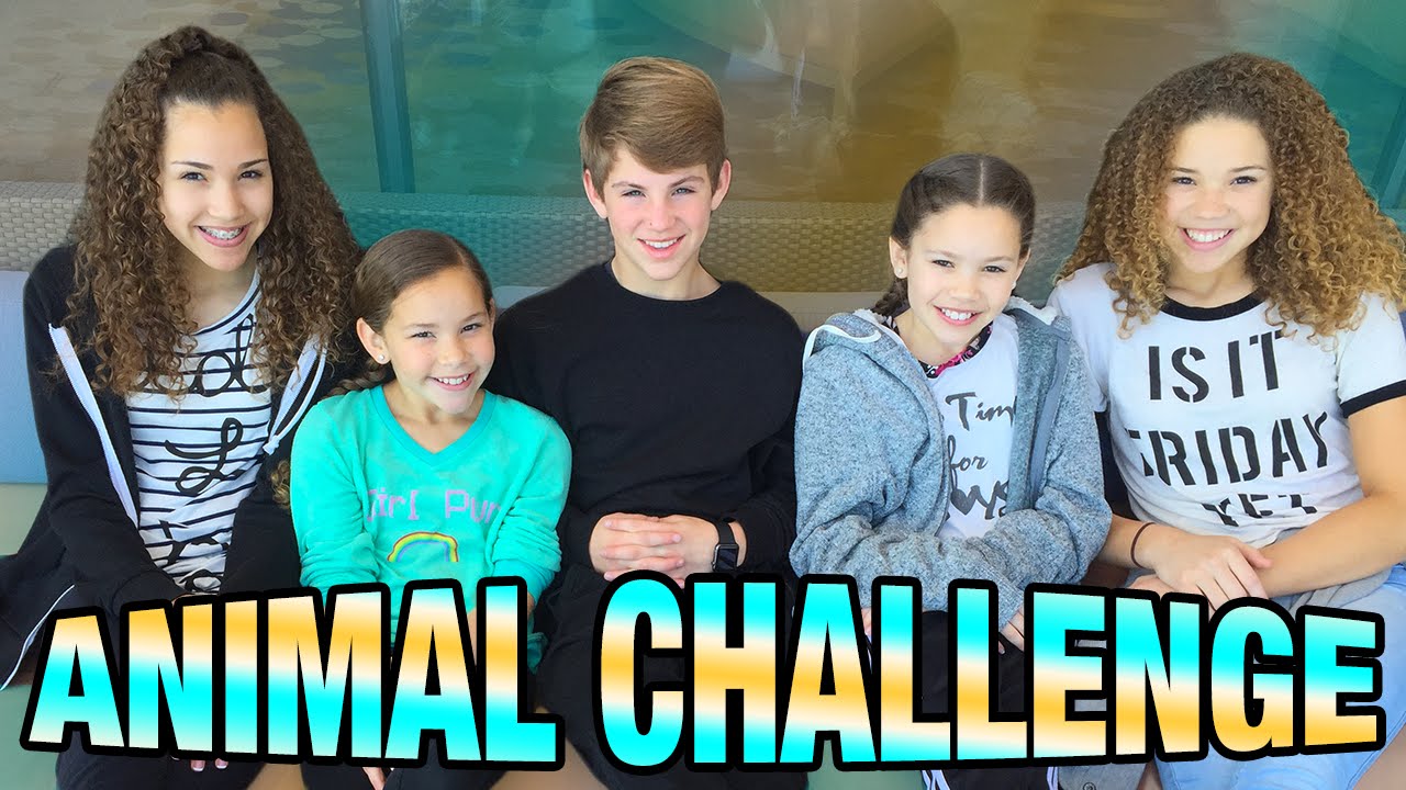Animal Challenge!  (MattyBRaps & Haschak Sisters)