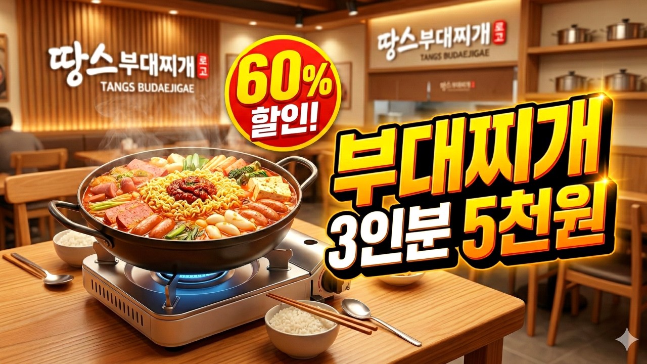 땅스부대찌개 역대급 할인 시작했습니다. 5천원에 가져가세요.