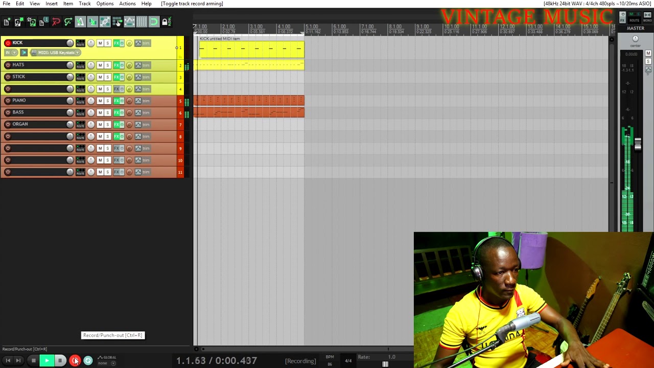 Making a reggae beat in Reaper Ugandan pro