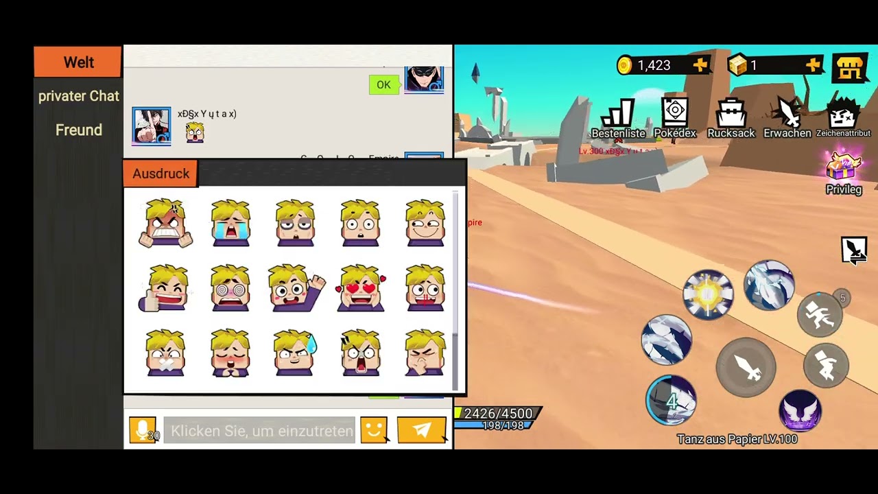Pvp against top 2 (Blockman go:Anime Showdown)