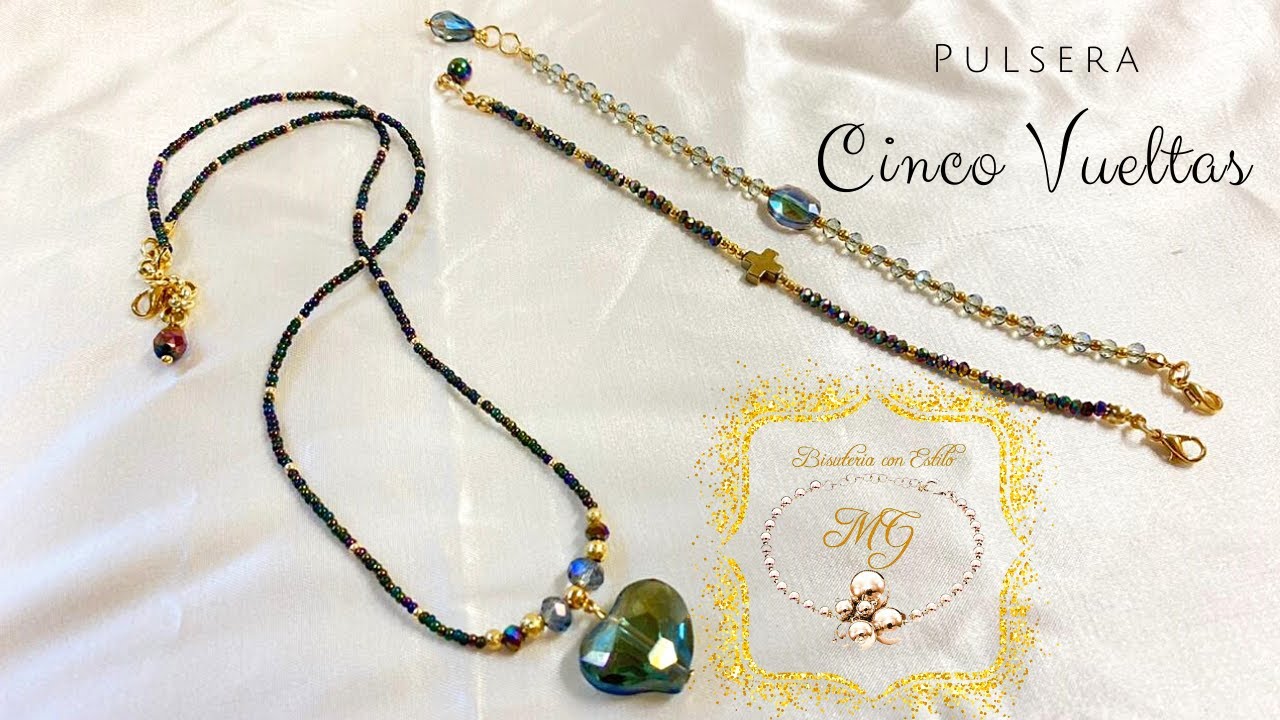 PULSERA 5 VUELTAS | collar de CRISTALES y CHAQUIRA💎