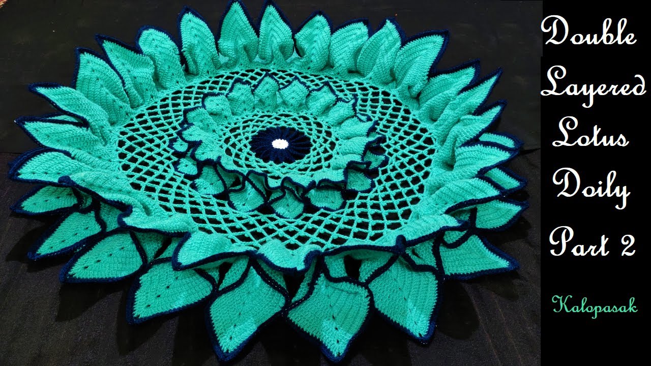 Crochet Doily 67: Double Layered Lotus Doily 2: Diwali Special (subtitles) | Jumbo Doily | Mandalam