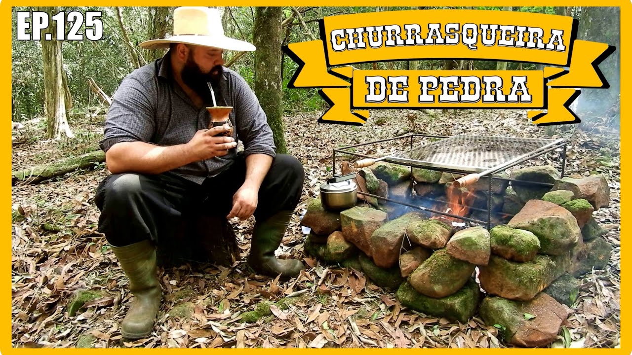 almoço na beira do rio // pãoliça na churrasqueira de pedra - ep.125