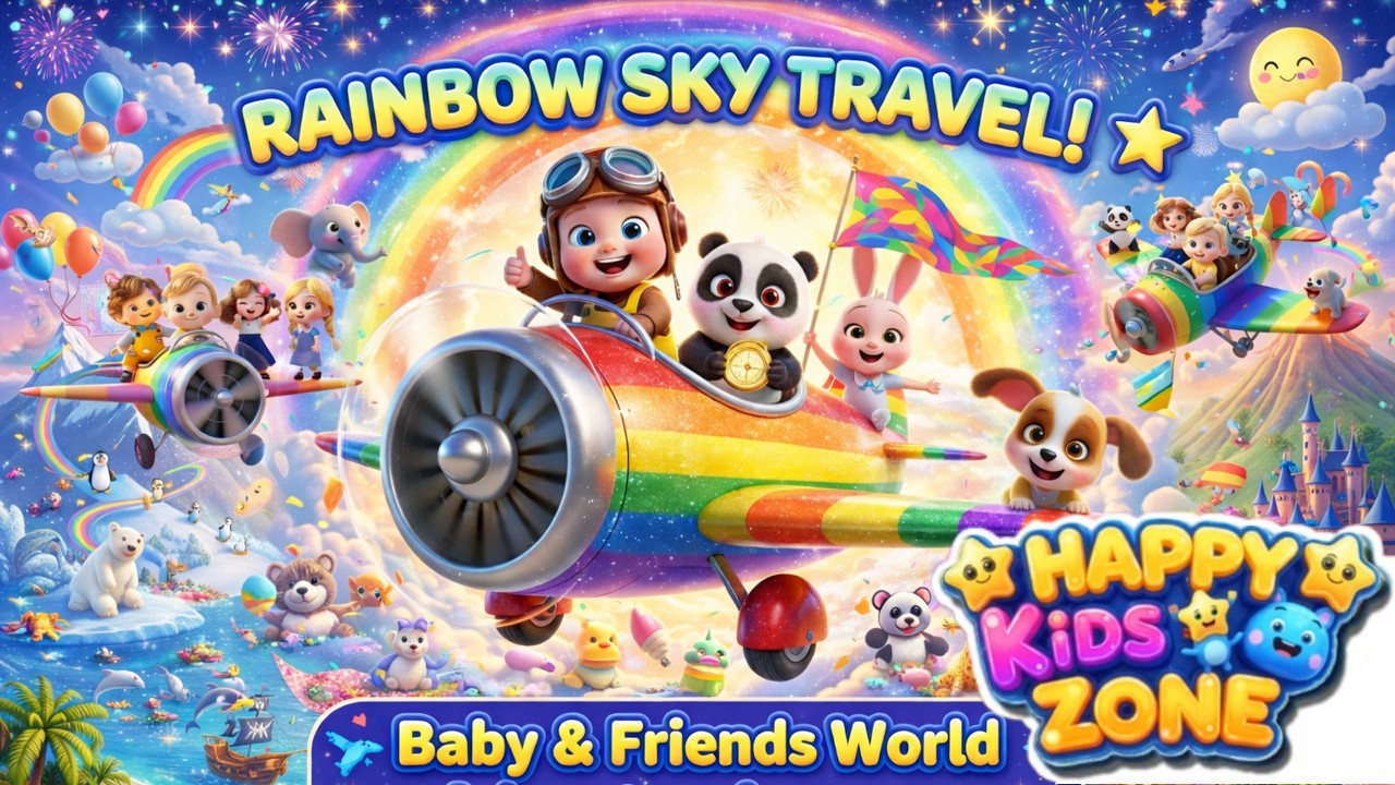 Epic World Tour ✈️✨ Baby & Friends Fly to Jungle, Ice & Sea | Happy Kids Zone