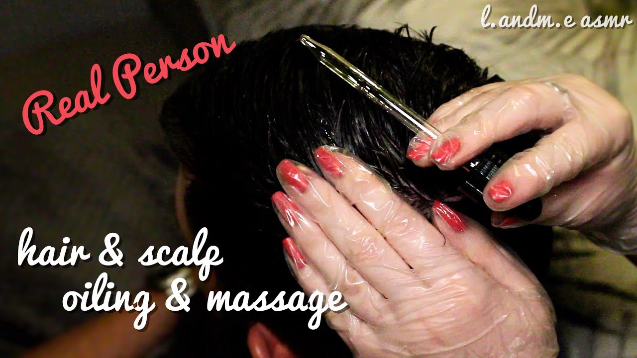 ASMR 💆 || REAL PERSON hair & scalp, oiling & massage with gloves || 35MINS || no talking 🤐 ||