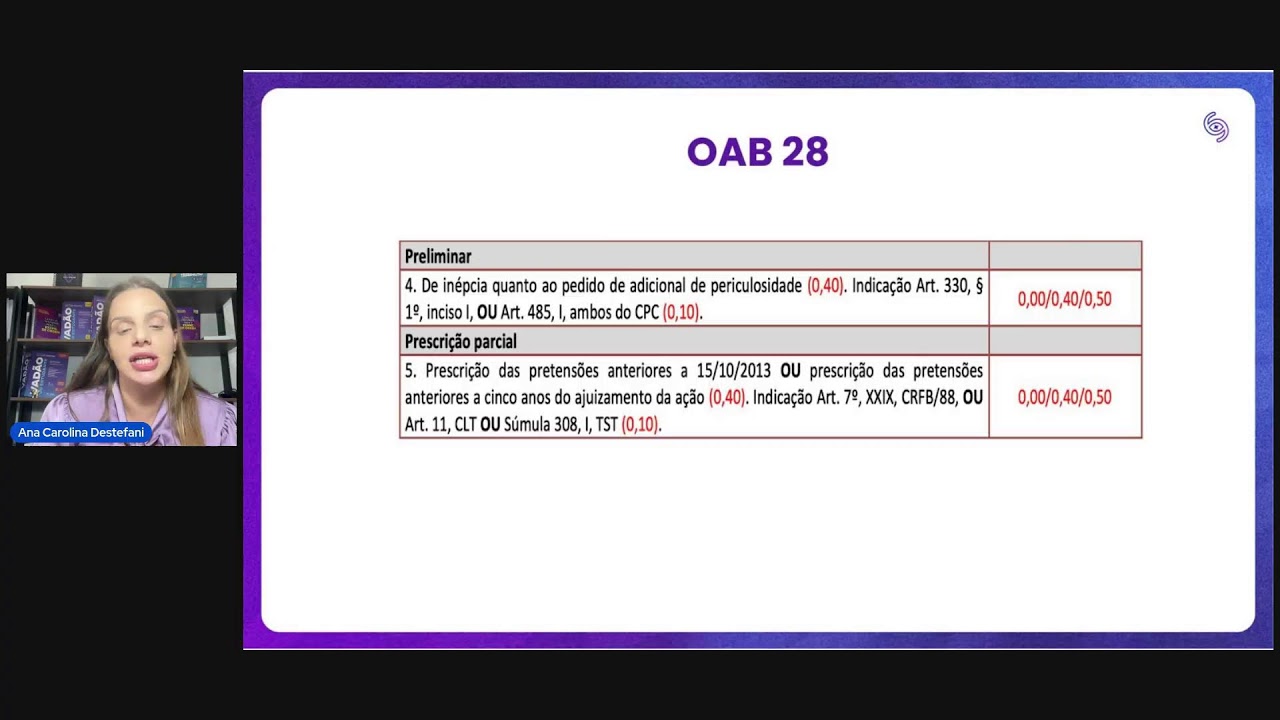 Direito do Trabalho - OAB 45 - Segundo Caso Processual