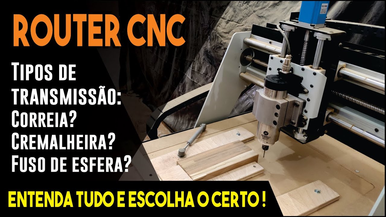 Tipos de transmissão para Router CNC | Correia, Cremalheira ou Fuso de esferas?!