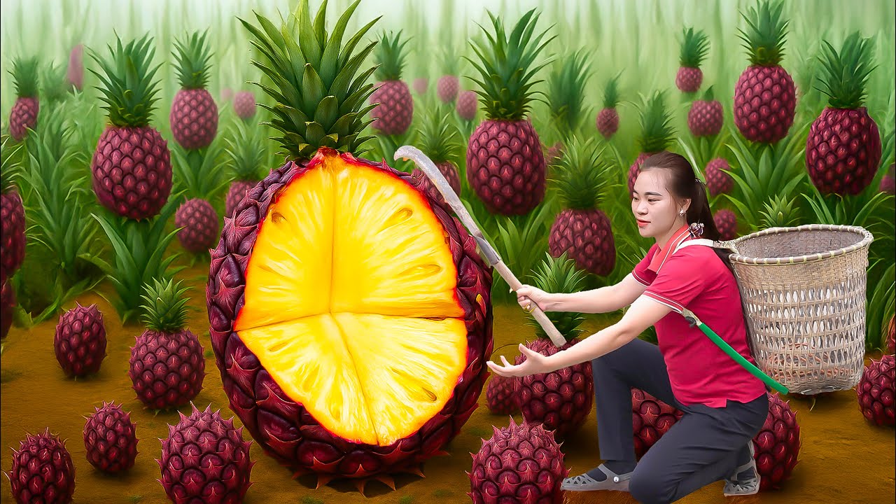 Harvest Rare Dai Loc Giant Pineapples & Sell at Market | 100 Delicious Pineapple Recipes You'll Love