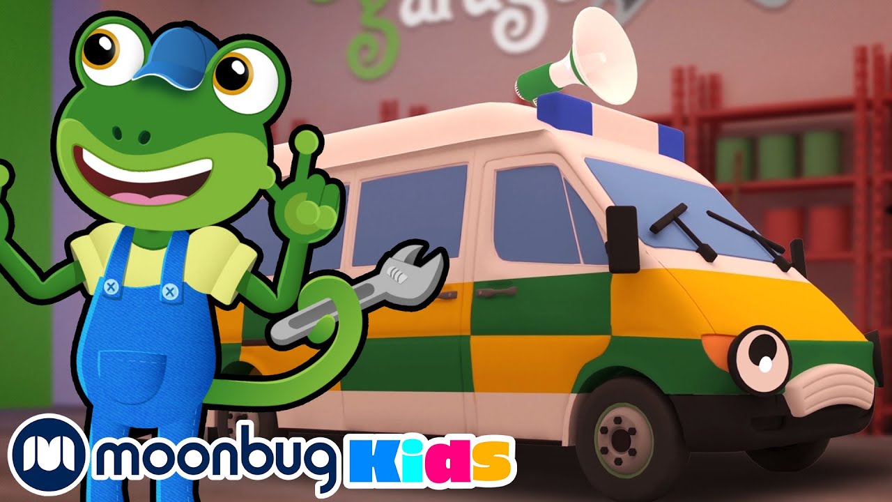 Amber the Ambulance! Gecko's Garage! Cartoons for Kids | ABC 123 Moonbug Kids | Learning and fun!