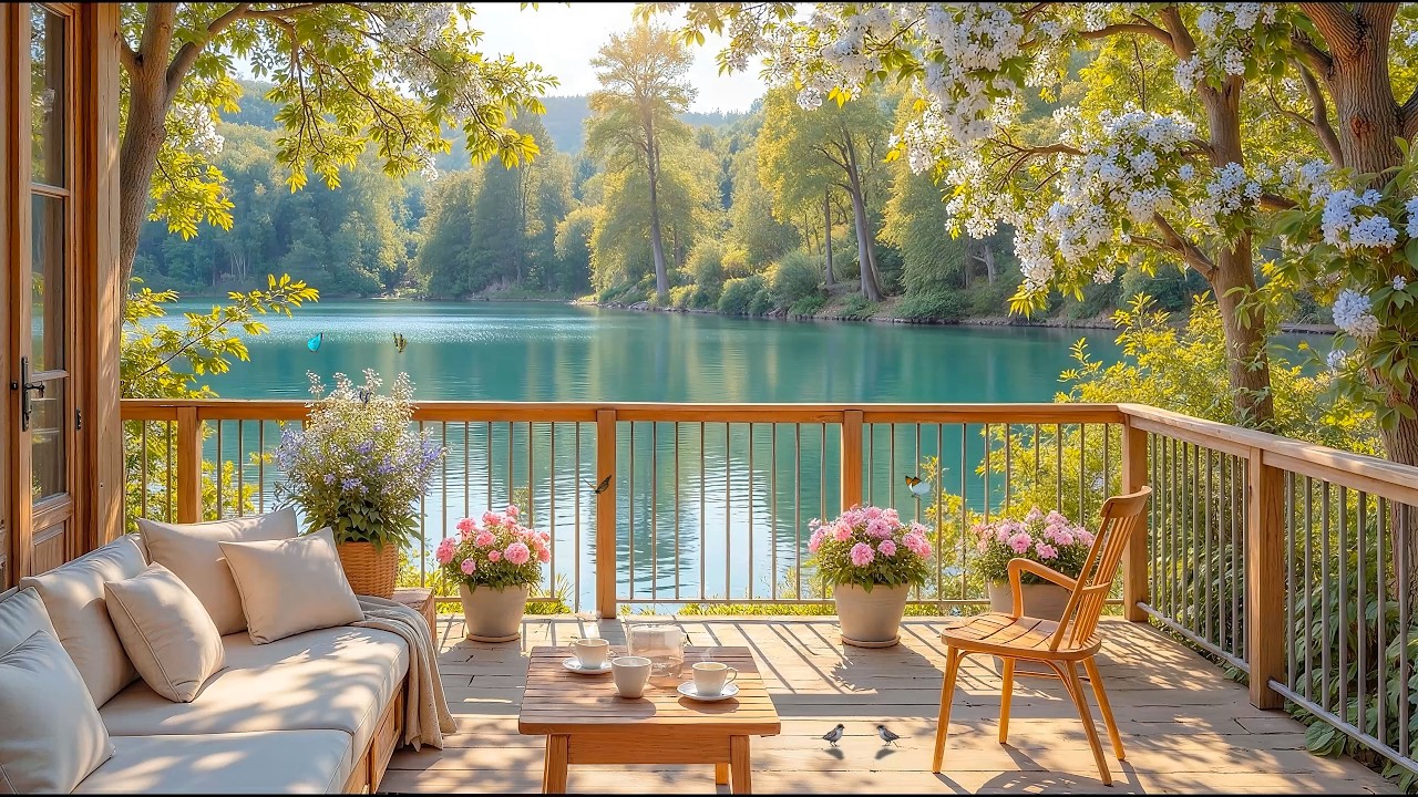 Sunny Spring Balcony Escape 🌿 Relaxing Piano & Nature Ambience