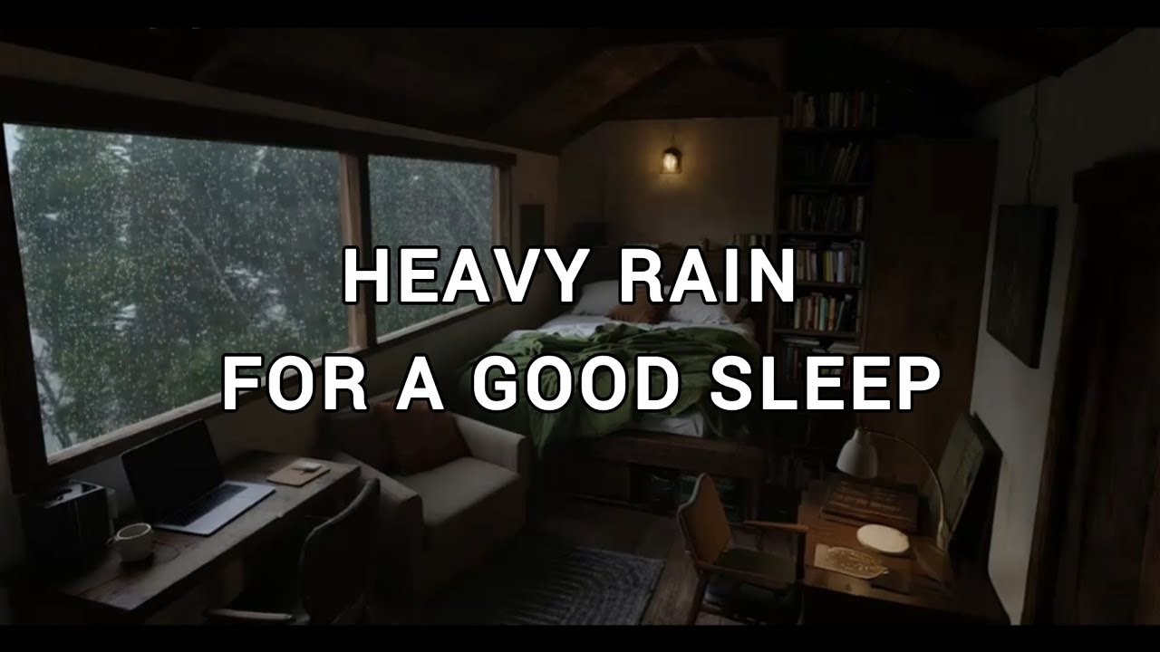 HEAVY RAIN & LIGHTNING FOR A GOOD SLEEP - 1 HOURS OF PURE NATURE SOUNDS | Rain & Strong Wind Sounds