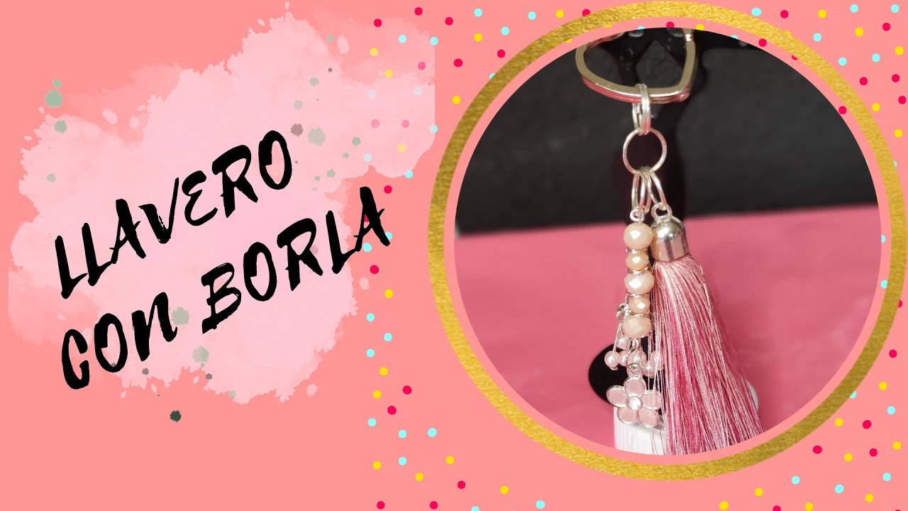 Como hacer un llavero de bisutería con borla de hilo