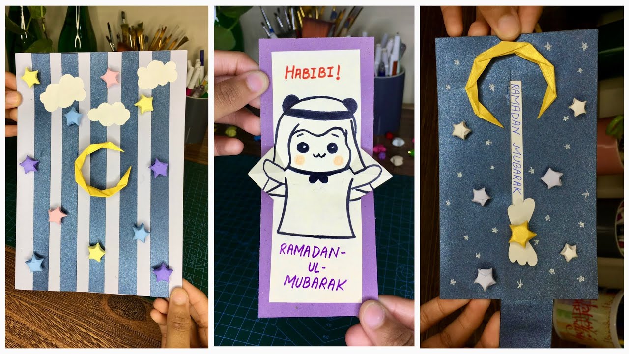 How to Make 3 Beautiful Ramadan Greeting Cards | DIY Ramadan Mubarak Cards, Greeting Card Ideas 2025