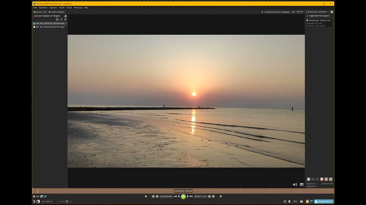 LosslessCut Video Zusammenfügen Cut and Merge