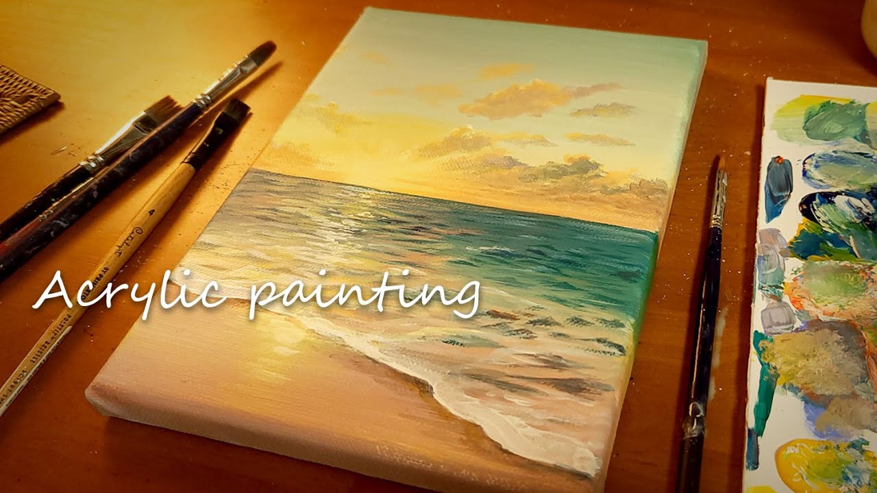 아크릴화 초보자를 위한┃ 노을 바다 풍경 그리기 ┃ Acrylic Painting Tutorial┃ #78