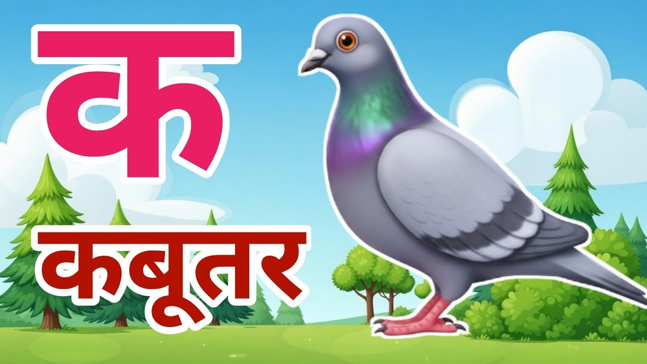 क से कबूतर, अ से अनार a se anaar k se kabutar I Hindi varnmala I ABCD क से कबूतर अ से अनार, for kids
