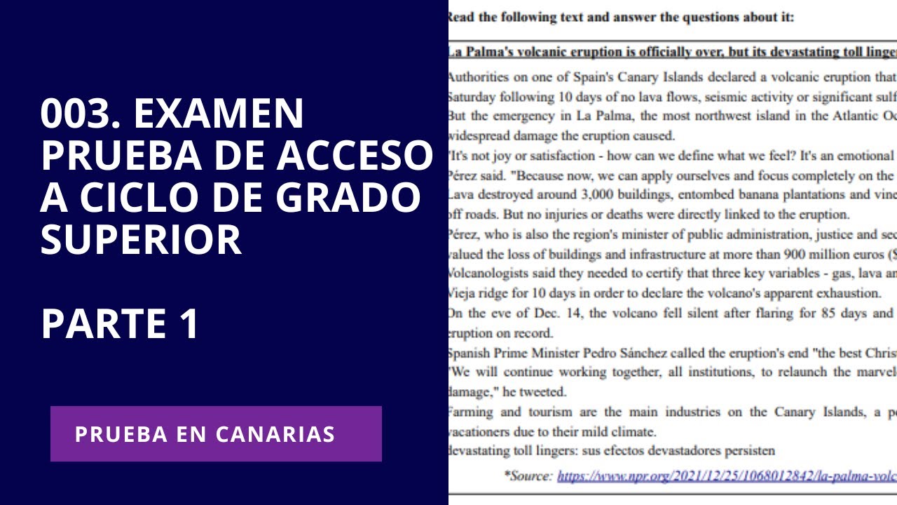 PASO A PASO| Aprobar Inglés Prueba Acceso Ciclo Superior Canarias| EXAMEN MAYO 2022| PARTE 1