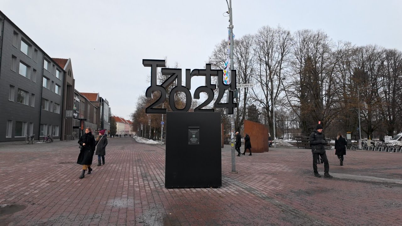 Tartu 2024, Walking in Raekoja plats and city center near Emajõgi (Relaxing ASMR) 4K